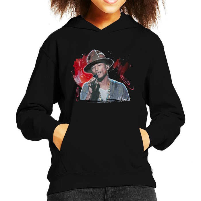 Sidney Maurer Original Portrait Of Pharrel Williams Live Kids Hooded Sweatshirt - Kids Boys Hooded Sweatshirt