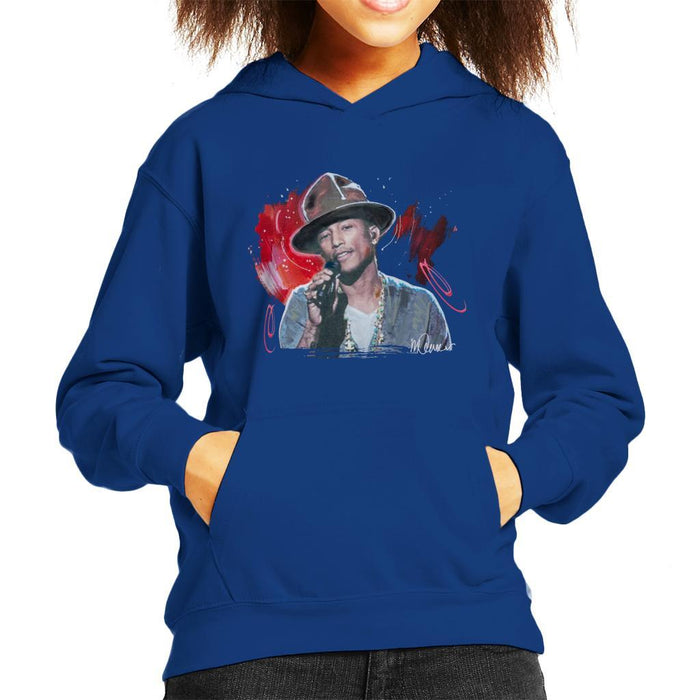 Sidney Maurer Original Portrait Of Pharrel Williams Live Kids Hooded Sweatshirt - Kids Boys Hooded Sweatshirt