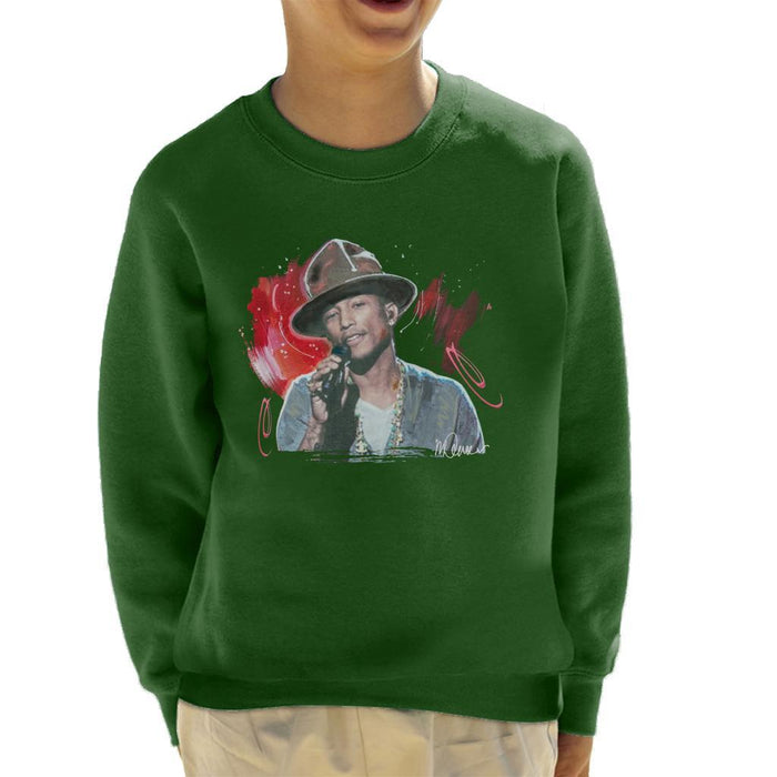 Sidney Maurer Original Portrait Of Pharrel Williams Live Kids Sweatshirt - Kids Boys Sweatshirt