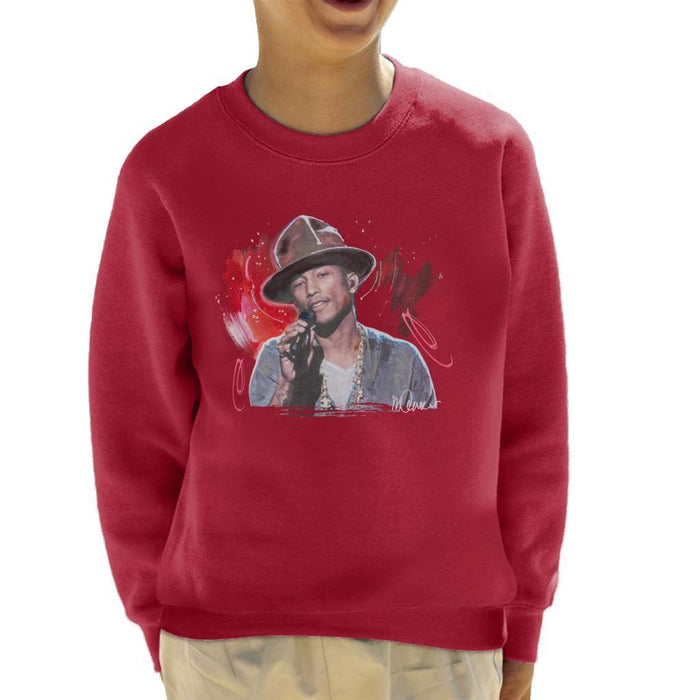 Sidney Maurer Original Portrait Of Pharrel Williams Live Kids Sweatshirt - Kids Boys Sweatshirt