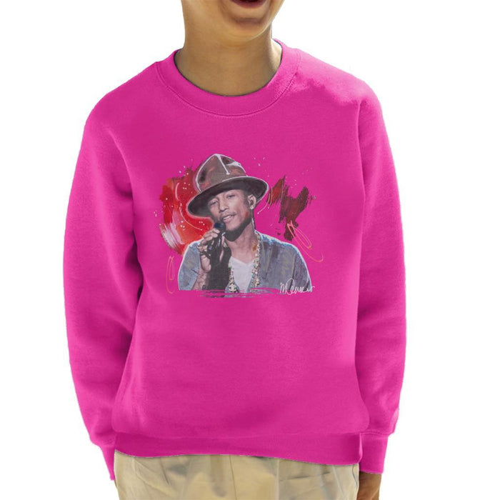 Sidney Maurer Original Portrait Of Pharrel Williams Live Kids Sweatshirt - Kids Boys Sweatshirt