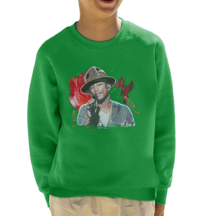 Sidney Maurer Original Portrait Of Pharrel Williams Live Kids Sweatshirt - Kids Boys Sweatshirt