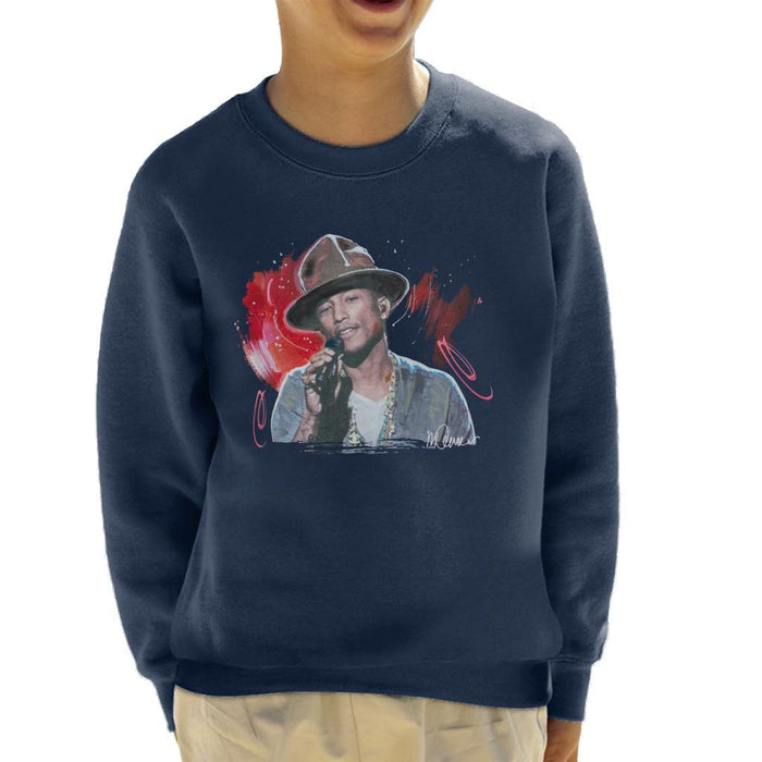 Sidney Maurer Original Portrait Of Pharrel Williams Live Kids Sweatshirt - Kids Boys Sweatshirt