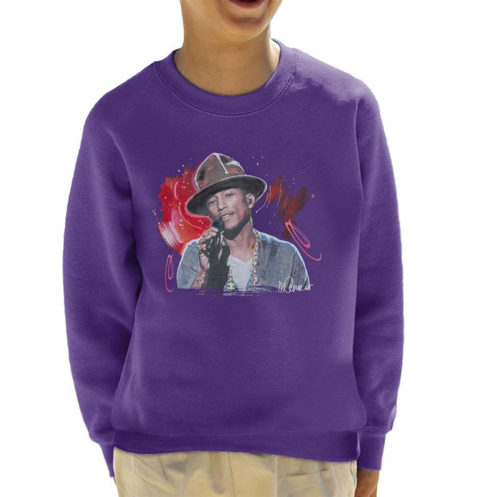 Sidney Maurer Original Portrait Of Pharrel Williams Live Kids Sweatshirt - Kids Boys Sweatshirt