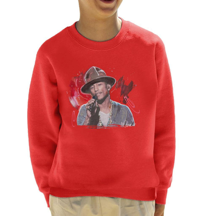 Sidney Maurer Original Portrait Of Pharrel Williams Live Kids Sweatshirt - Kids Boys Sweatshirt