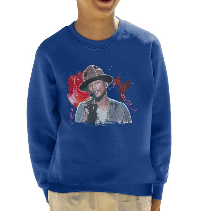 Sidney Maurer Original Portrait Of Pharrel Williams Live Kids Sweatshirt - Kids Boys Sweatshirt