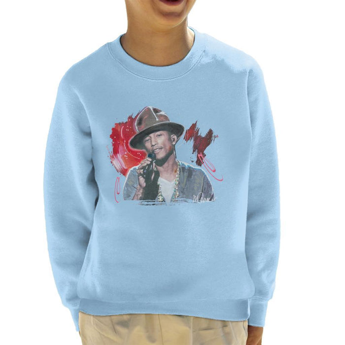 Sidney Maurer Original Portrait Of Pharrel Williams Live Kids Sweatshirt - Kids Boys Sweatshirt