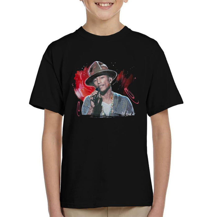 Sidney Maurer Original Portrait Of Pharrel Williams Live Kids T-Shirt - Kids Boys T-Shirt