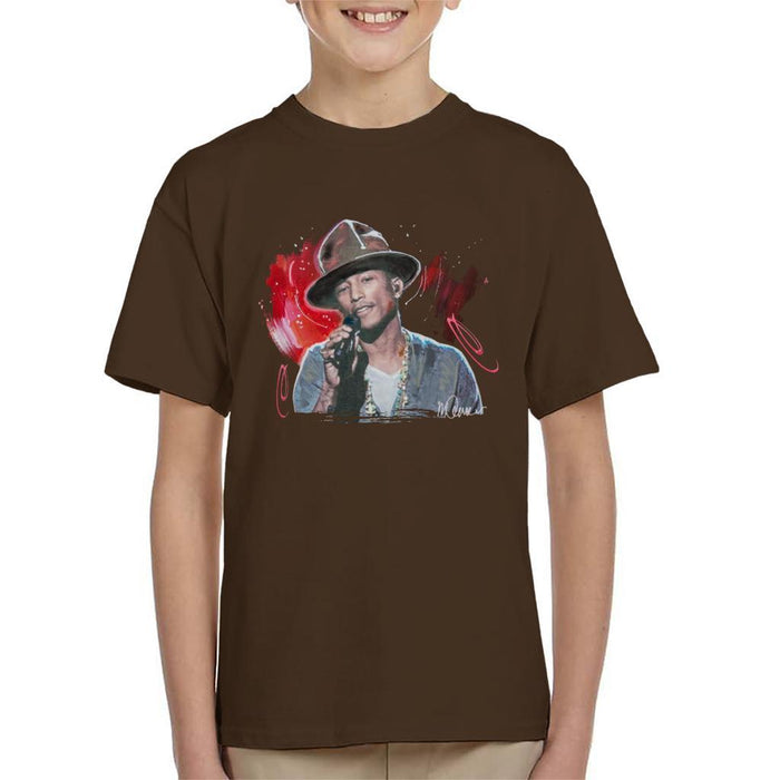 Sidney Maurer Original Portrait Of Pharrel Williams Live Kids T-Shirt - Kids Boys T-Shirt