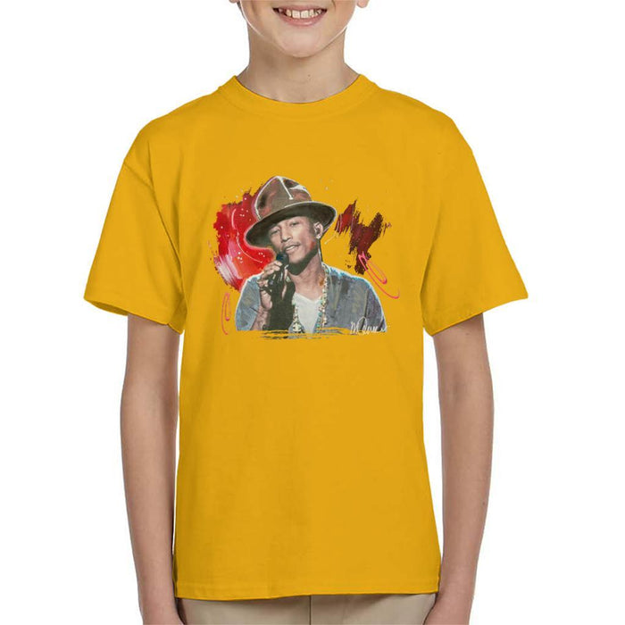 Sidney Maurer Original Portrait Of Pharrel Williams Live Kids T-Shirt - Kids Boys T-Shirt