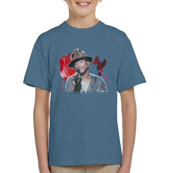 Sidney Maurer Original Portrait Of Pharrel Williams Live Kids T-Shirt - Kids Boys T-Shirt