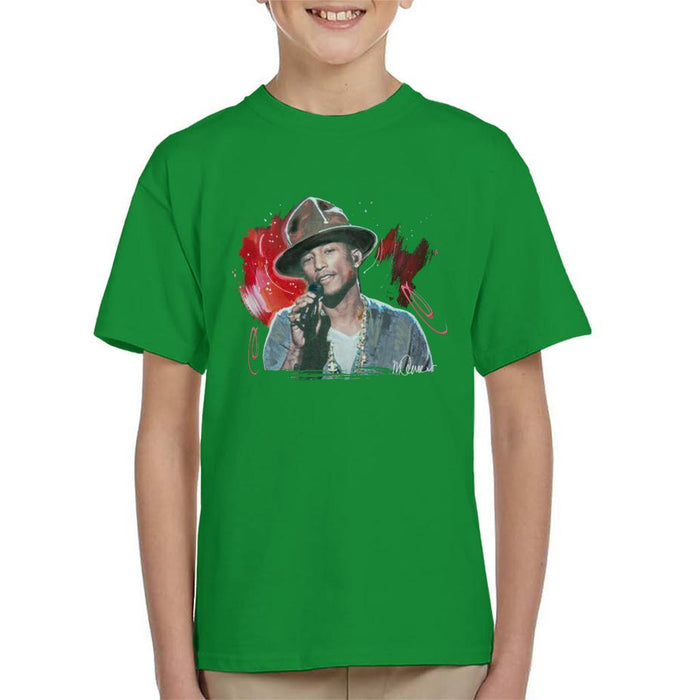 Sidney Maurer Original Portrait Of Pharrel Williams Live Kids T-Shirt - Kids Boys T-Shirt