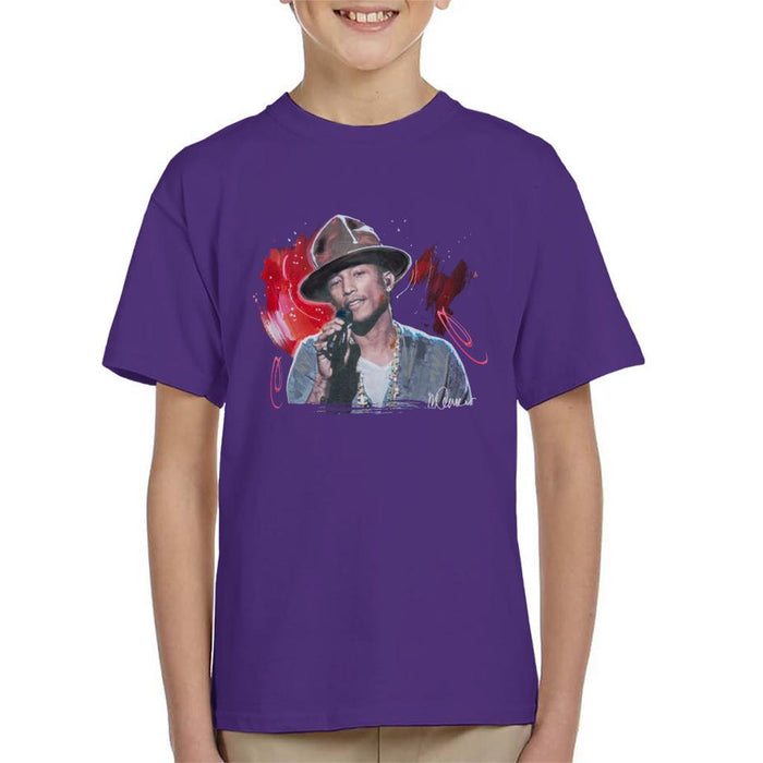 Sidney Maurer Original Portrait Of Pharrel Williams Live Kids T-Shirt - Kids Boys T-Shirt