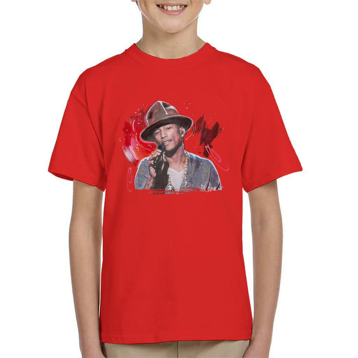 Sidney Maurer Original Portrait Of Pharrel Williams Live Kids T-Shirt - Kids Boys T-Shirt