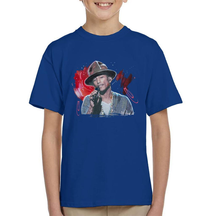 Sidney Maurer Original Portrait Of Pharrel Williams Live Kids T-Shirt - Kids Boys T-Shirt