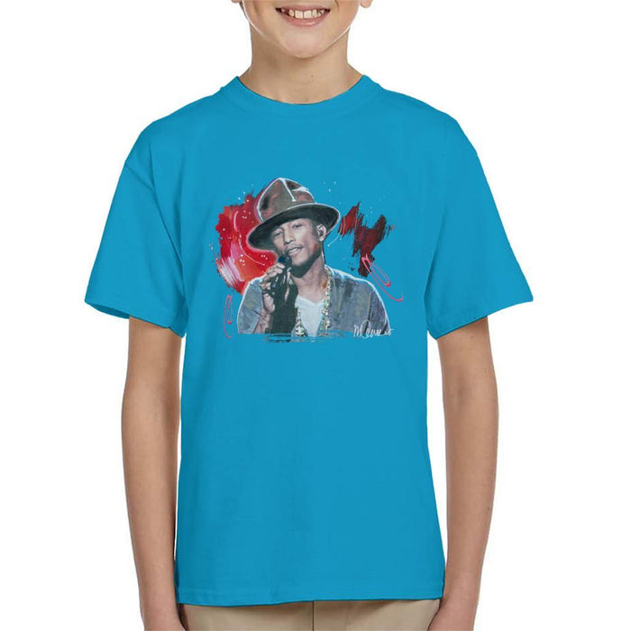 Sidney Maurer Original Portrait Of Pharrel Williams Live Kids T-Shirt - Kids Boys T-Shirt