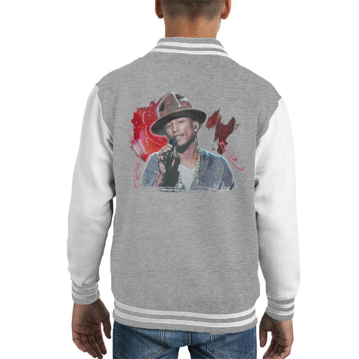 Sidney Maurer Original Portrait Of Pharrel Williams Live Kids Varsity Jacket - Kids Boys Varsity Jacket
