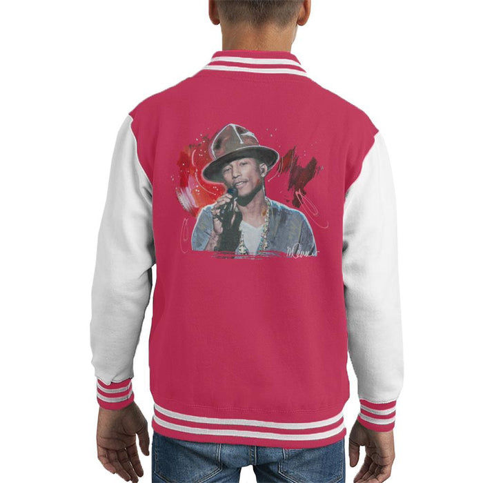 Sidney Maurer Original Portrait Of Pharrel Williams Live Kids Varsity Jacket - Kids Boys Varsity Jacket