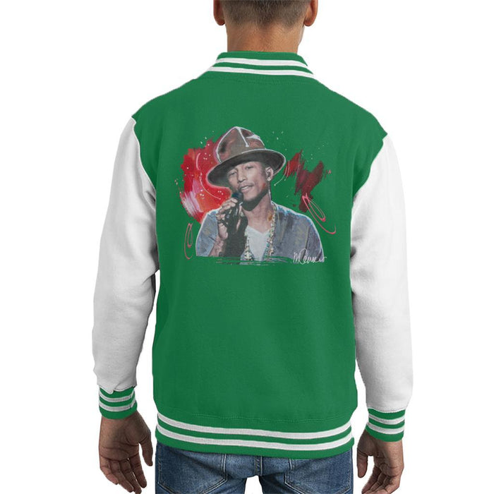 Sidney Maurer Original Portrait Of Pharrel Williams Live Kids Varsity Jacket - Kids Boys Varsity Jacket