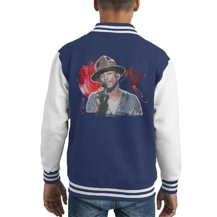 Sidney Maurer Original Portrait Of Pharrel Williams Live Kids Varsity Jacket - Kids Boys Varsity Jacket