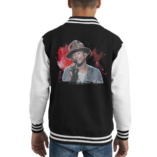 Sidney Maurer Original Portrait Of Pharrel Williams Live Kids Varsity Jacket - Kids Boys Varsity Jacket