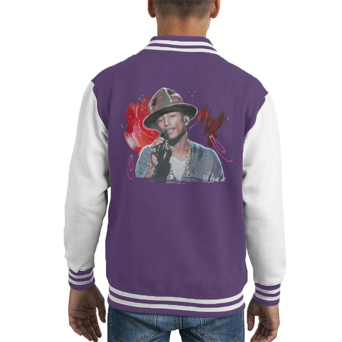 Sidney Maurer Original Portrait Of Pharrel Williams Live Kids Varsity Jacket - Kids Boys Varsity Jacket