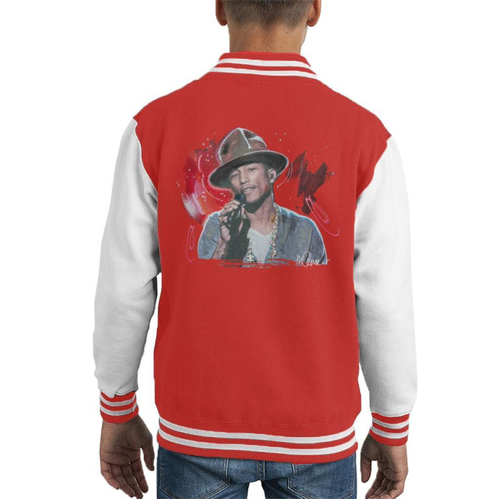Sidney Maurer Original Portrait Of Pharrel Williams Live Kids Varsity Jacket - Kids Boys Varsity Jacket