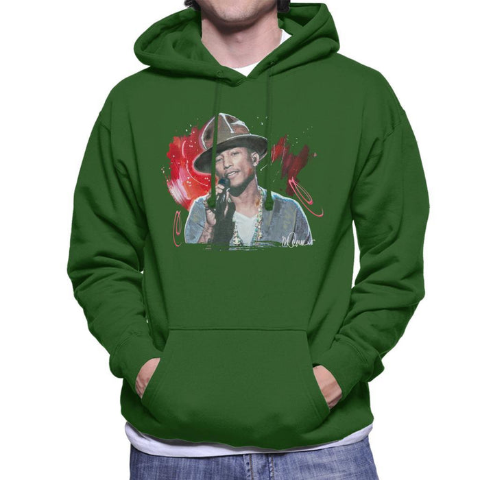 Sidney Maurer Original Portrait Of Pharrel Williams Live Mens Hooded Sweatshirt - Mens Hooded Sweatshirt