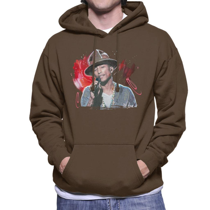 Sidney Maurer Original Portrait Of Pharrel Williams Live Mens Hooded Sweatshirt - Mens Hooded Sweatshirt