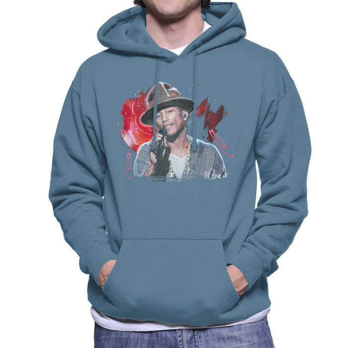 Sidney Maurer Original Portrait Of Pharrel Williams Live Mens Hooded Sweatshirt - Mens Hooded Sweatshirt