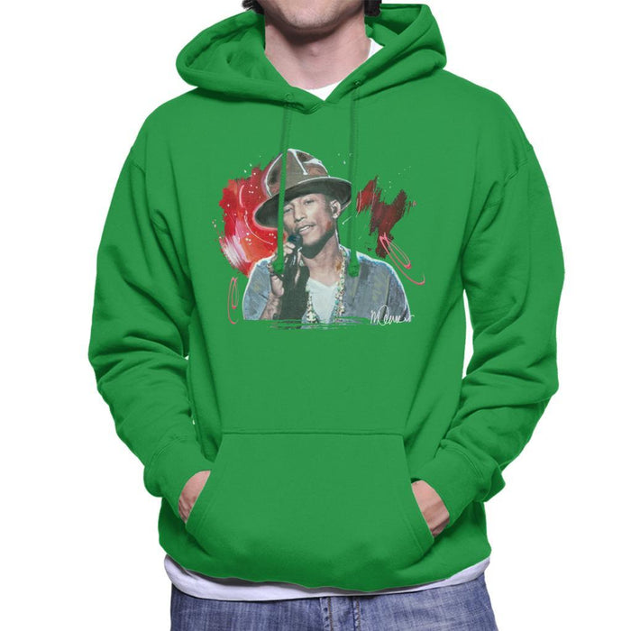 Sidney Maurer Original Portrait Of Pharrel Williams Live Mens Hooded Sweatshirt - Mens Hooded Sweatshirt
