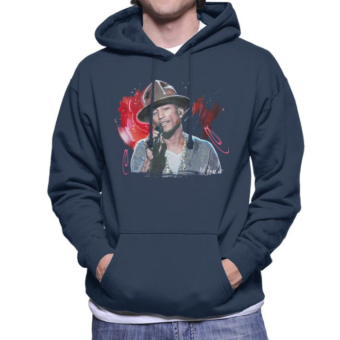 Sidney Maurer Original Portrait Of Pharrel Williams Live Mens Hooded Sweatshirt - Mens Hooded Sweatshirt