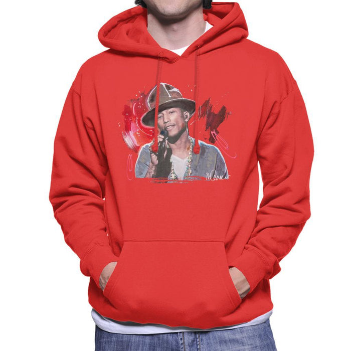Sidney Maurer Original Portrait Of Pharrel Williams Live Mens Hooded Sweatshirt - Mens Hooded Sweatshirt