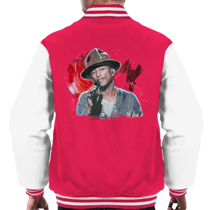 Sidney Maurer Original Portrait Of Pharrel Williams Live Mens Varsity Jacket - Mens Varsity Jacket