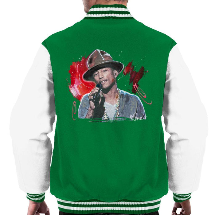Sidney Maurer Original Portrait Of Pharrel Williams Live Mens Varsity Jacket - Mens Varsity Jacket