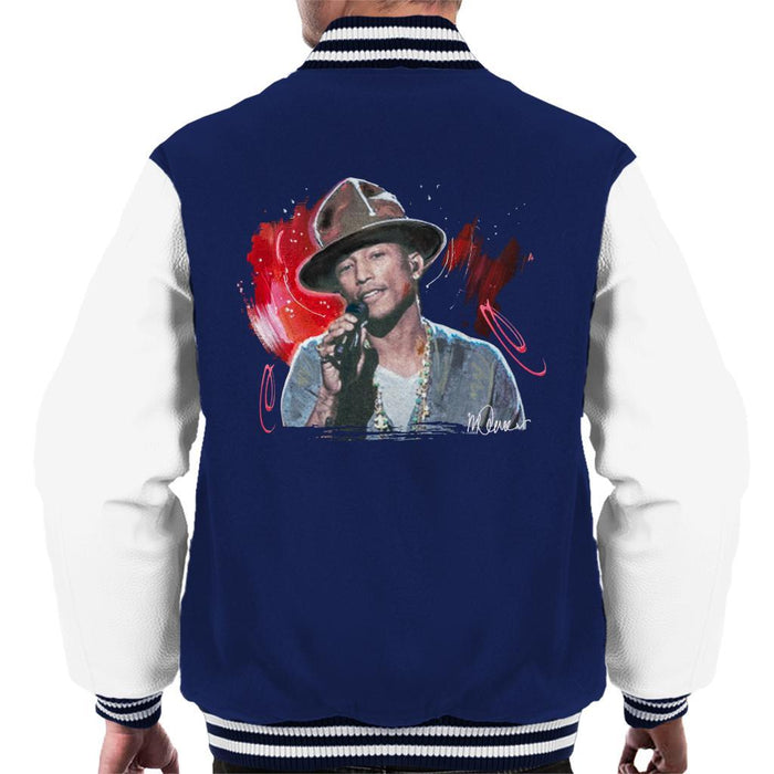 Sidney Maurer Original Portrait Of Pharrel Williams Live Mens Varsity Jacket - Mens Varsity Jacket