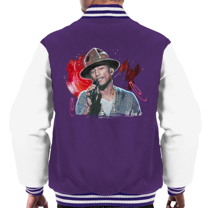 Sidney Maurer Original Portrait Of Pharrel Williams Live Mens Varsity Jacket - Mens Varsity Jacket