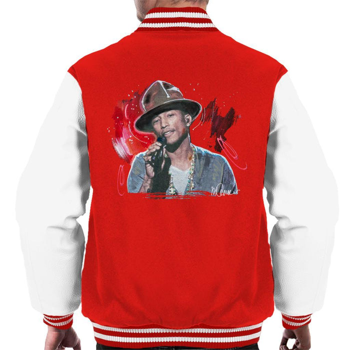Sidney Maurer Original Portrait Of Pharrel Williams Live Mens Varsity Jacket - Mens Varsity Jacket