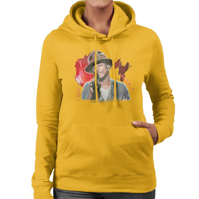 Sidney Maurer Original Portrait Of Pharrel Williams Live Womens Hooded Sweatshirt - Womens Hooded Sweatshirt