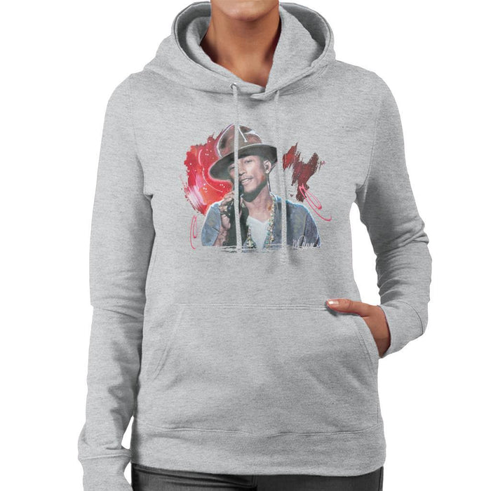 Sidney Maurer Original Portrait Of Pharrel Williams Live Womens Hooded Sweatshirt - Womens Hooded Sweatshirt