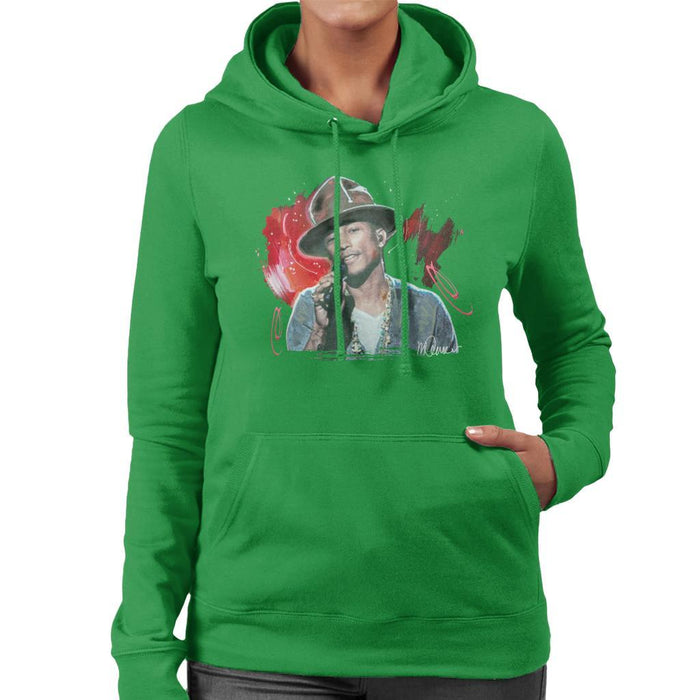 Sidney Maurer Original Portrait Of Pharrel Williams Live Womens Hooded Sweatshirt - Womens Hooded Sweatshirt