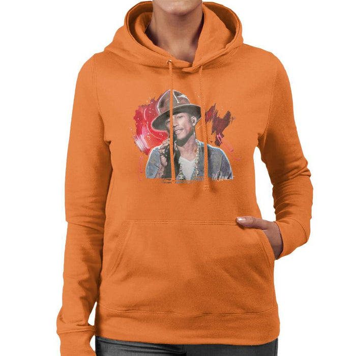 Sidney Maurer Original Portrait Of Pharrel Williams Live Womens Hooded Sweatshirt - Womens Hooded Sweatshirt