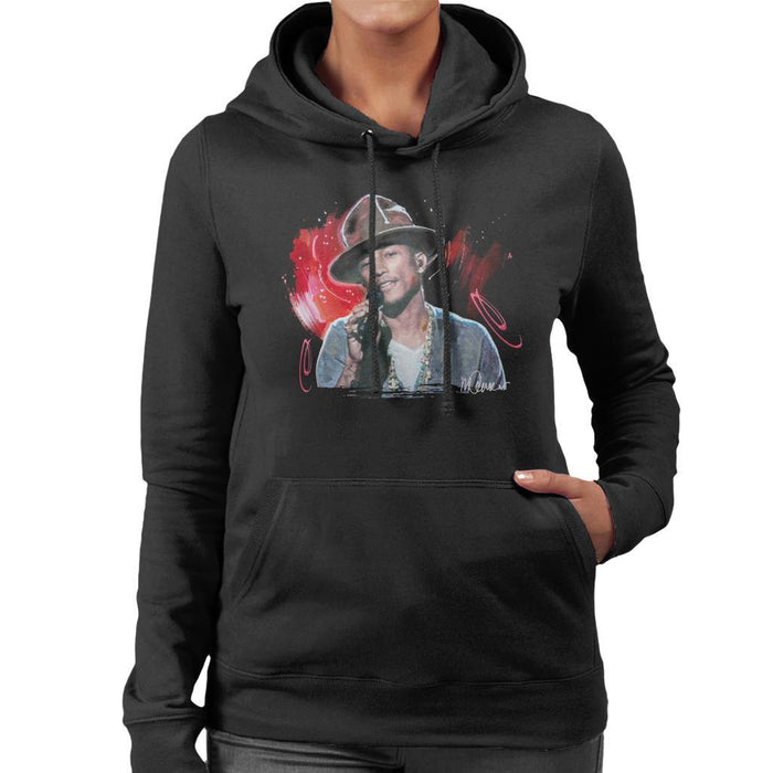 Sidney Maurer Original Portrait Of Pharrel Williams Live Womens Hooded Sweatshirt - Womens Hooded Sweatshirt