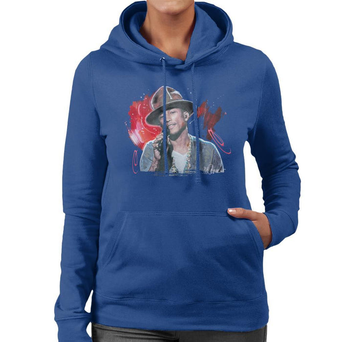 Sidney Maurer Original Portrait Of Pharrel Williams Live Womens Hooded Sweatshirt - Womens Hooded Sweatshirt