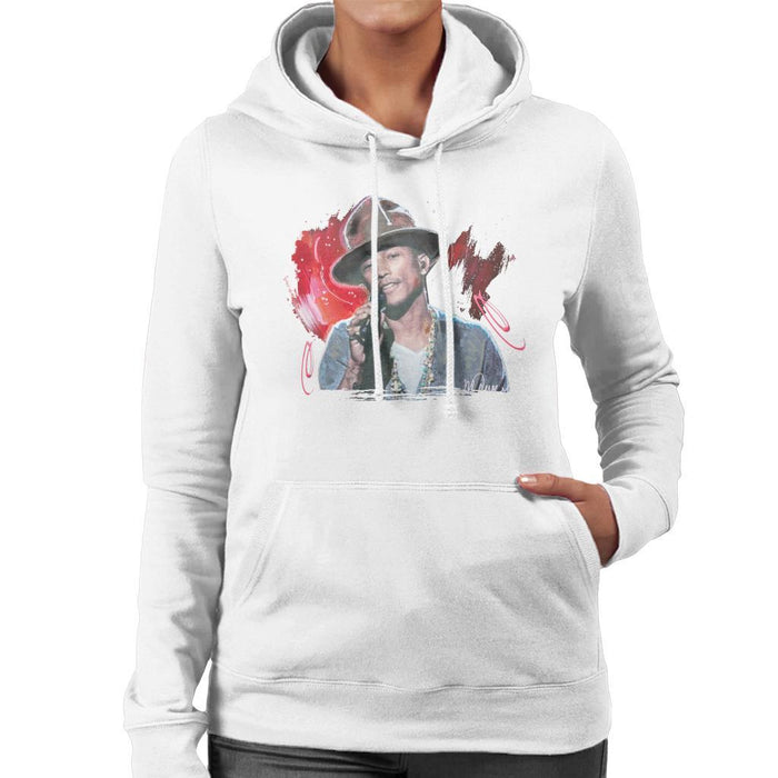 Sidney Maurer Original Portrait Of Pharrel Williams Live Womens Hooded Sweatshirt - Womens Hooded Sweatshirt
