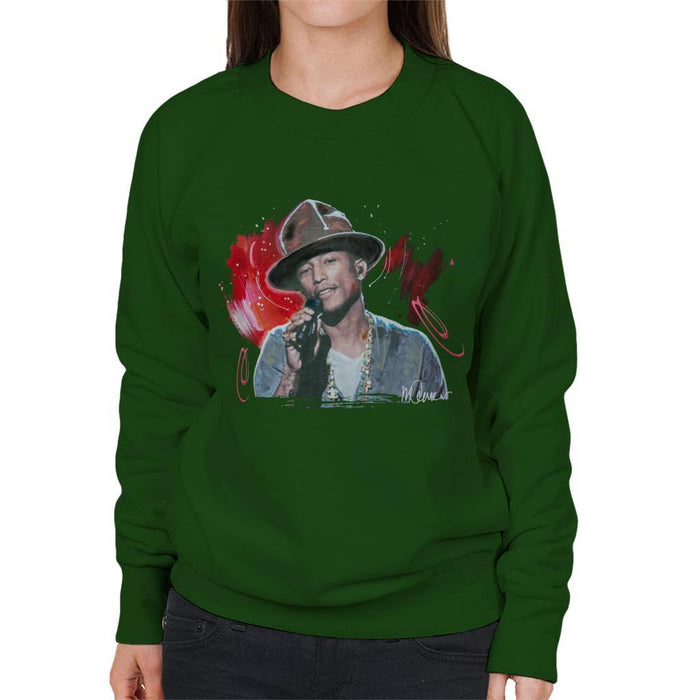 Sidney Maurer Original Portrait Of Pharrel Williams Live Womens Sweatshirt - Womens Sweatshirt
