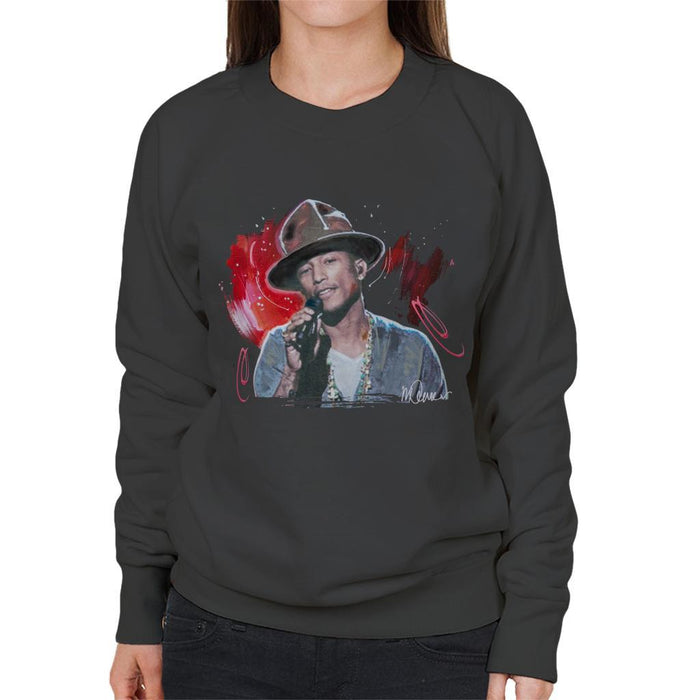 Sidney Maurer Original Portrait Of Pharrel Williams Live Womens Sweatshirt - Womens Sweatshirt