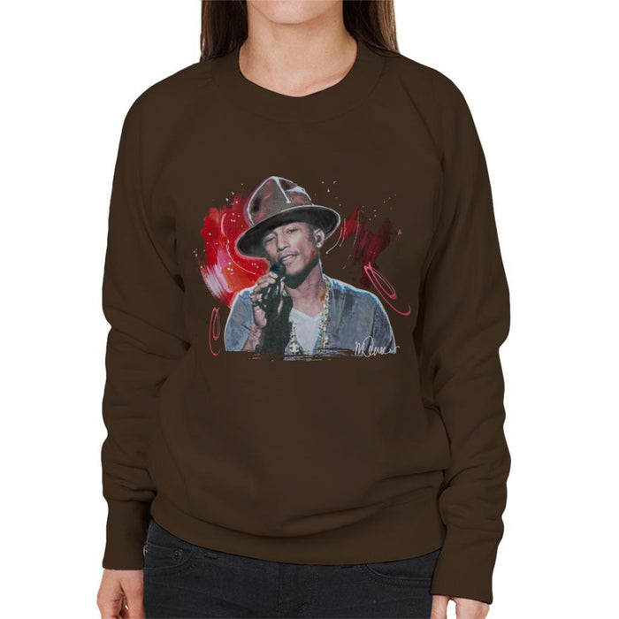Sidney Maurer Original Portrait Of Pharrel Williams Live Womens Sweatshirt - Womens Sweatshirt