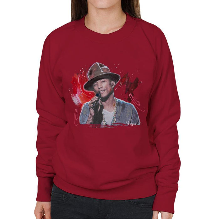 Sidney Maurer Original Portrait Of Pharrel Williams Live Womens Sweatshirt - Womens Sweatshirt