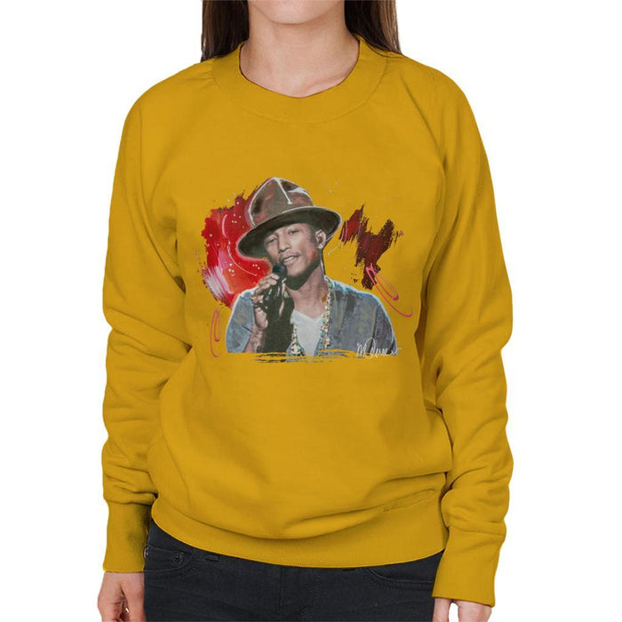 Sidney Maurer Original Portrait Of Pharrel Williams Live Womens Sweatshirt - Womens Sweatshirt